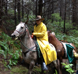 A Rain Slicker in use