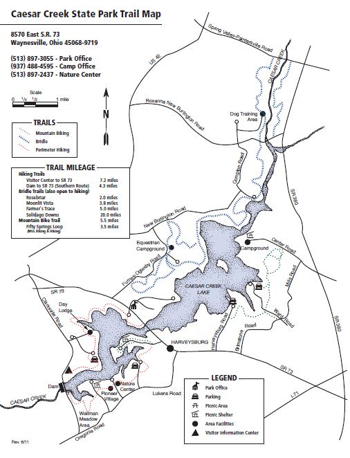 Caesar S Creek Printable Map