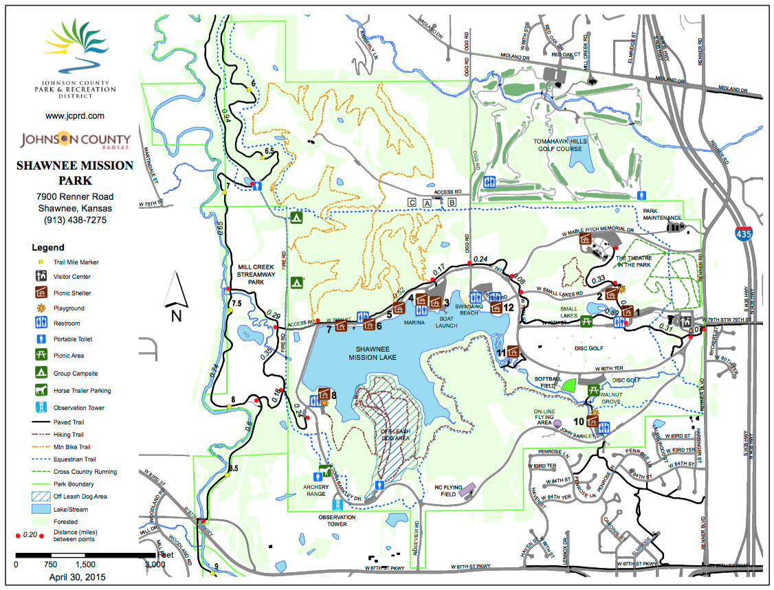 Shawnee Mission Park Map Shawnee Mission Park - Trailmeister