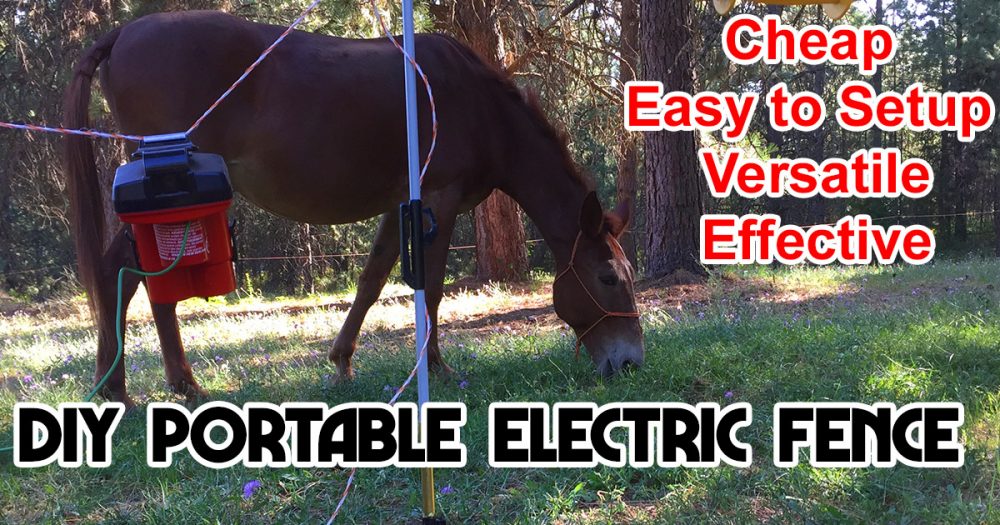 3v & 12v Shrike Electric Fence Kit Mobile Horse Kit White 4FT Posts & Tape 